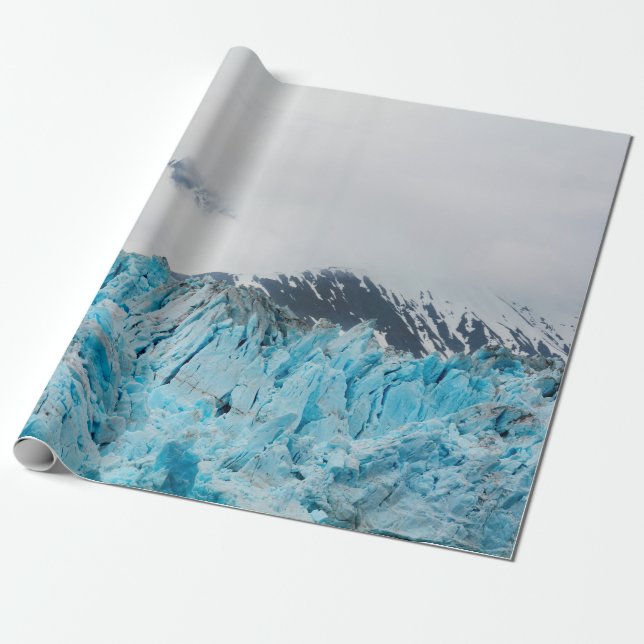 Papel De Presente Glaciar Hubbard de um navio no Alasca (Desenrolado)