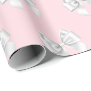 Papel De Presente Glam Rosa Bege Laços Tema Tiffany NYC