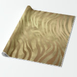 Papel De Presente Glam Safari da Selva de Zebra Luxuosa e Dourada<br><div class="desc">papel de empacotamento personalizado</div>