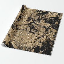 Glama Mínimo Dourado com Brilho Negro Abstrato