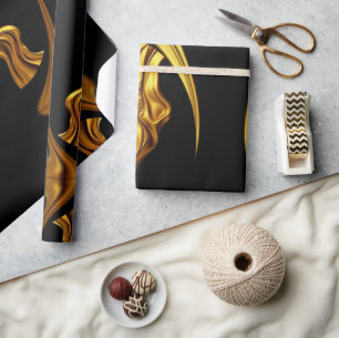 Papel De Presente Glamour Art Déco: Presente de Luxo em Ouro Líquido