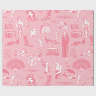 Papel De Presente glamour glamour (feminina) do 1920 de arte rosa