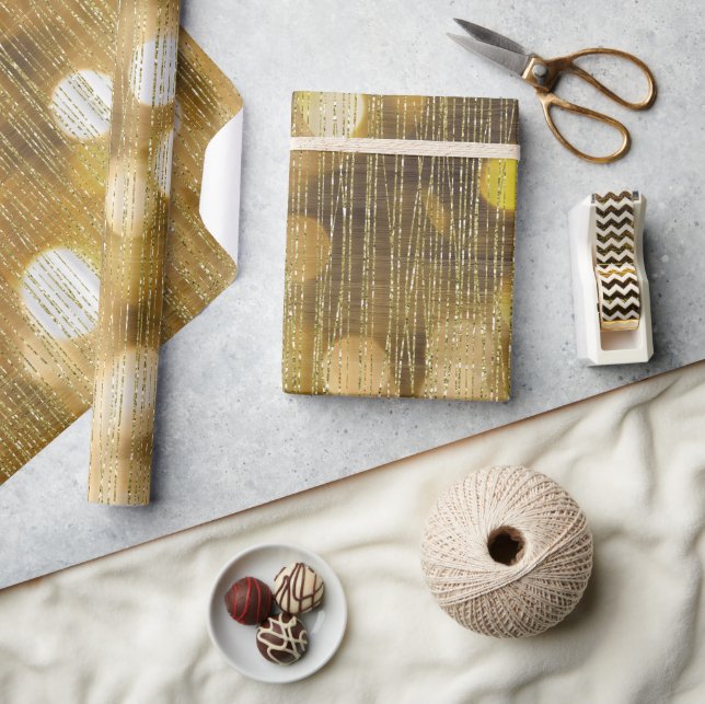 Papel De Presente Gliteria Sparkle Dourada (Artesanato)