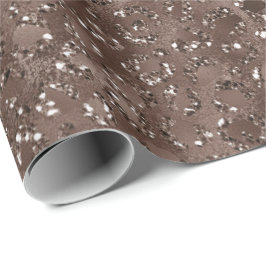 Papel De Presente Glitor de Impressão Castanho-Leopardo-Castanho