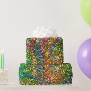 Papel De Presente Glitter Abstrato Colorido