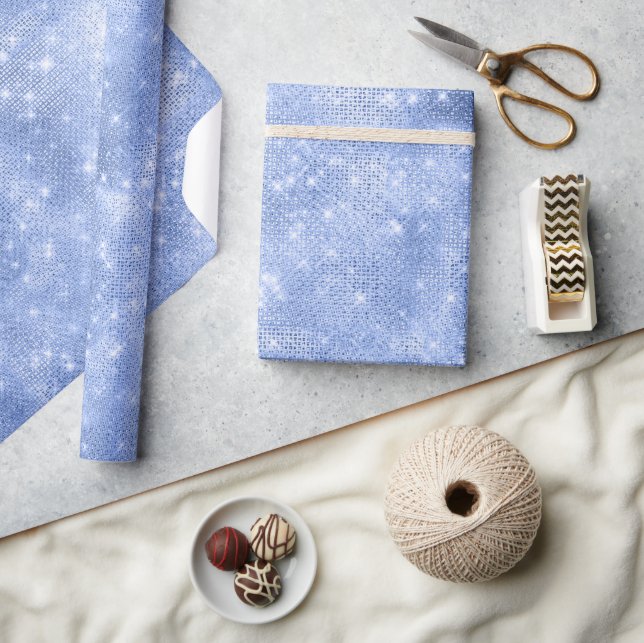Papel De Presente Glitter and Shine Blue ID671 (Artesanato)