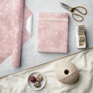 Papel De Presente Glitter and Shine Rosa Dourado ID671