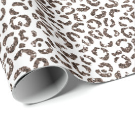 Papel De Presente Glitter Castanho-Leopardo-Castanho