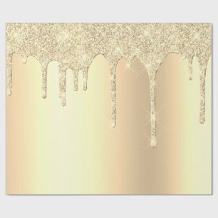 Papel De Presente Glitter de ouro moderno e belo pinga