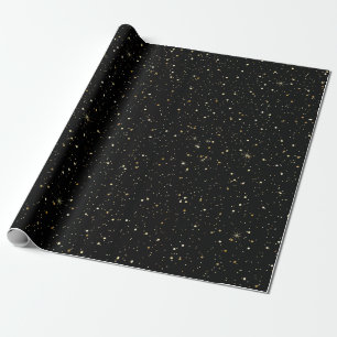 Papel De Presente Glitter de tomo Dourado e brilho em preto
