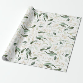 Papel De Presente Glitter Dourado deixa verde e romântico elegante