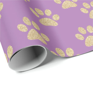 Papel De Presente Glitter Dourado e bonito imprime amantes de animai