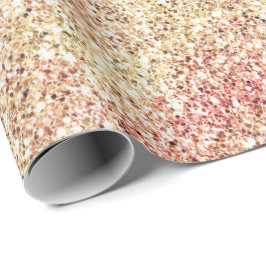 Papel De Presente Glitter Glitz Dourado Rosa Girassol