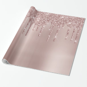 Papel De Presente Glitter na moda de cobre, rosa de cobre, gotas de 