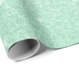 Papel De Presente Glitter verde na moda de menta elegante
