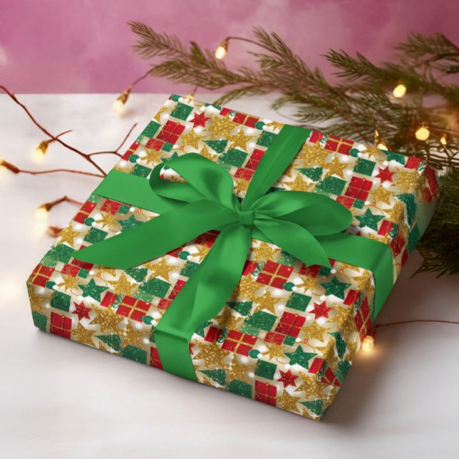 Papel De Presente Glittery Christmas Pattern (Criador carregado)