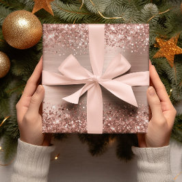 Papel De Presente Glittery Rose Gold Ombre Folha