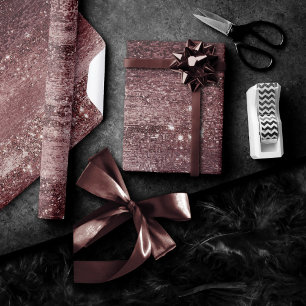 Papel De Presente Glitzy Foil Terracotta Dusty Laranja Metálico