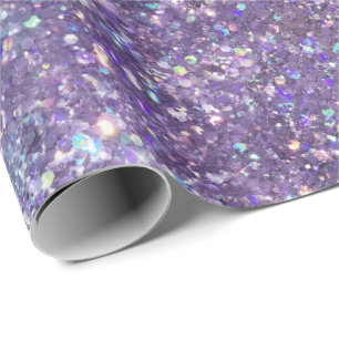 Papel De Presente Glitzy Girly Glam Roxo Glitter