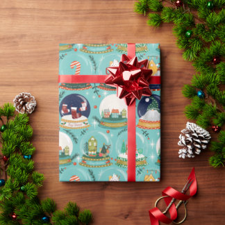 Papel De Presente Globe Natal Gnomo Gengerpão Casa Azul