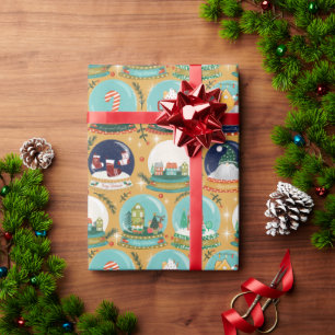 Papel De Presente Globo de neve de Natal Gnome//Gingerpão House//