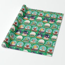 Papel De Presente Globo de neve natalícia//Gnome//Gingercake House//
