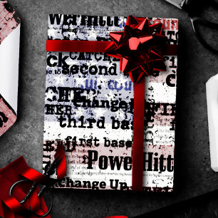 Papel De Presente Glória do Baseball   Palavras De Bandeira America