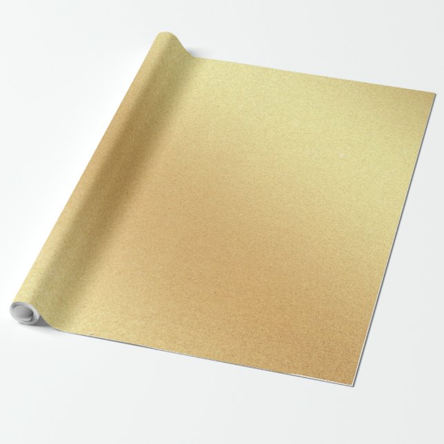 Papel De Presente Glossy Faux Dourado Glitter Elegante Moderno e Leg (Desenrolado)