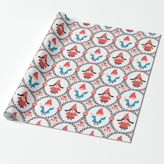 Papel De Presente Gnomo de Natal (Desenrolado)