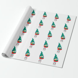 Papel De Presente Gnomo de Natal bonito com Enfeites de natal