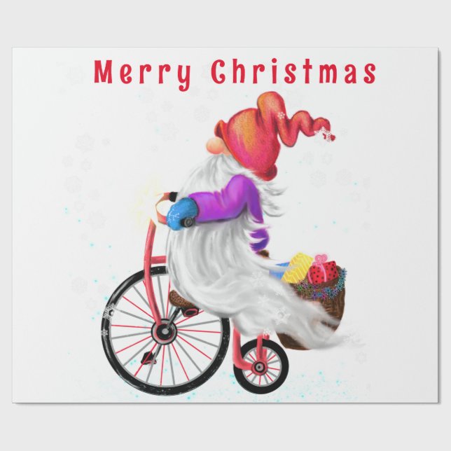 Papel De Presente Gnomo de Natal com Papel de Enrolamento de Present (Aberto)