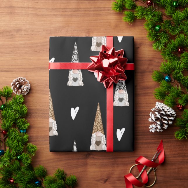 Papel De Presente Gnomo de natal da Xadrez Buffalo (Presente de Natal)