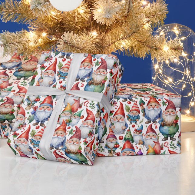 Papel De Presente Gnomo de Natal festivo (Feriados)