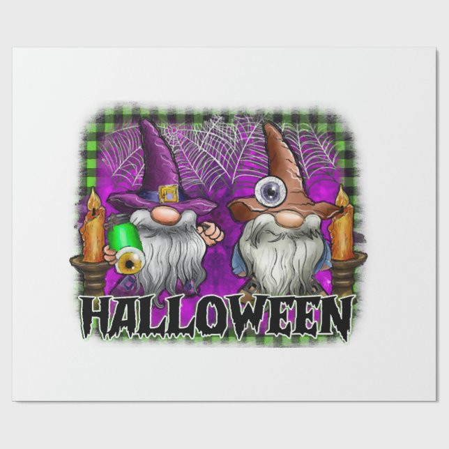 Papel De Presente Gnomo do Halloween (Aberto)