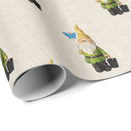 Papel De Presente Gnomo em Burlap
