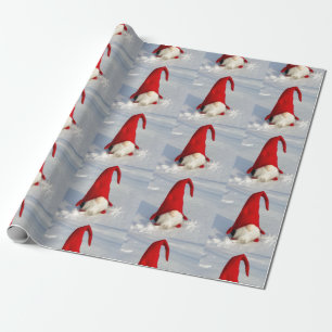 Papel De Presente Gnomo escandinavo do Natal