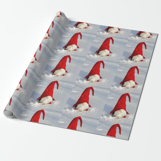 Papel De Presente Gnomo escandinavo do Natal (Desenrolado)