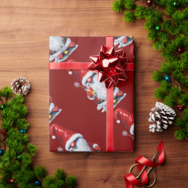 Papel De Presente Gnomo Norueguês Que Detém Um Cocktail De Sumo De M