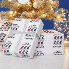 Papel De Presente Gnomos de Natal Xmas Sortudos