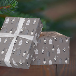 Papel De Presente Gnomos e Casas de Inverno Whimsical