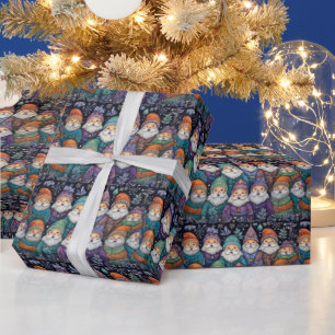 Papel De Presente Gnomos fofos do Papai Noel