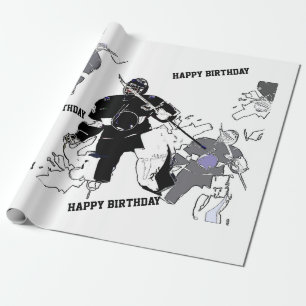 Papel De Presente Goalies Rock! - Jogador De Hóquei No Gelo