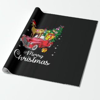 Papel De Presente Goat Rides Red Car Natal