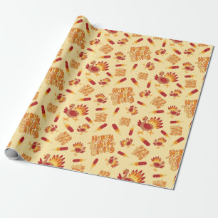 Papel De Presente Gobble e Dê aos Obrigados Feliz Turquia Festiva Se