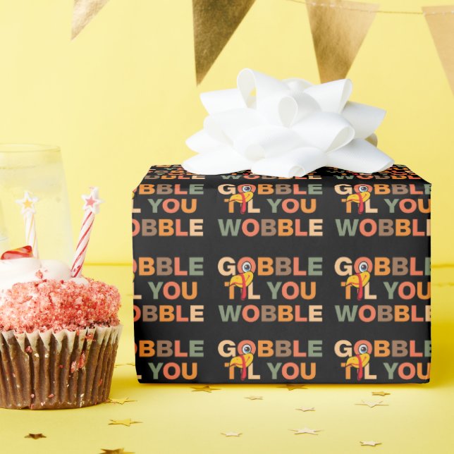 Papel De Presente Gobble Gobble Até Você Cambalear Ação de Graças Di (Festa de aniversário)