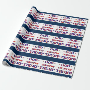 Papel De Presente God Country Trump