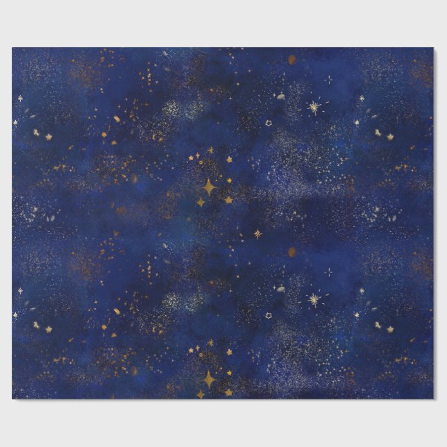 Papel De Presente Gold and Navy Stars (Aberto)
