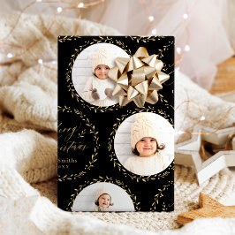 Papel De Presente Gold Modern Script Merry Christmas Family 6 photo