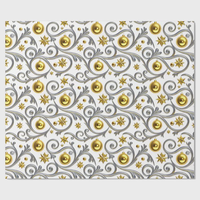 Papel De Presente Gold & Silver Swirl Elegance (Aberto)