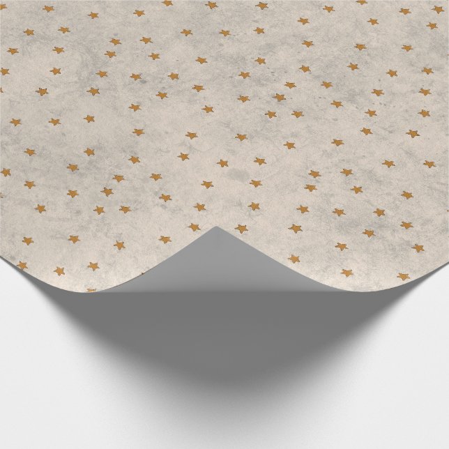 Papel De Presente Gold Star Pattern Wrapping Paper (Ponta)